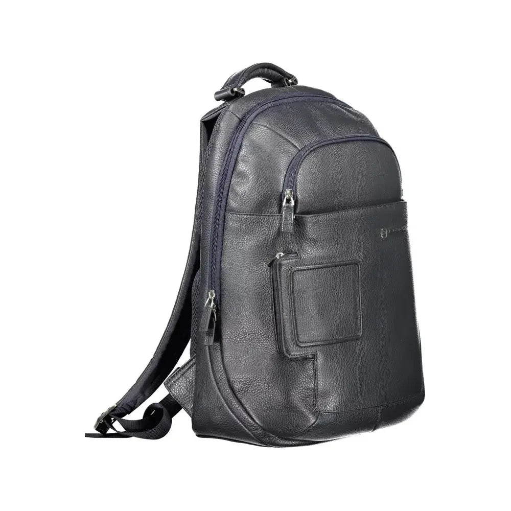 Elegant Blue Mixed-Material Backpack