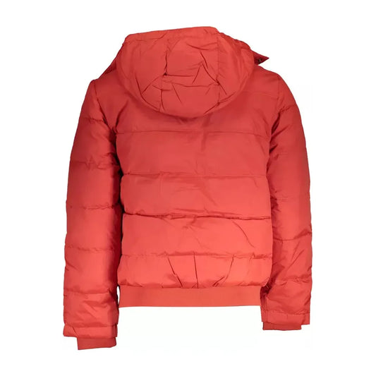 Elegant Orange Outerwear with Versatile Hood