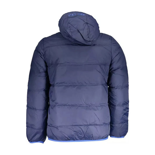 Elegant Detachable Hood Jacket in Blue La Martina