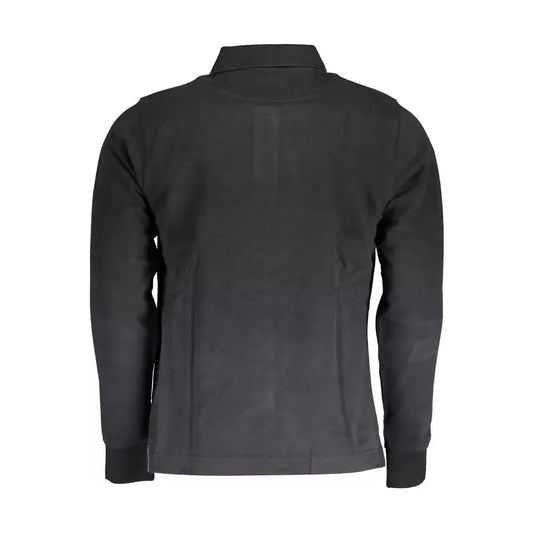 Elegant Long Sleeve Black Polo Shirt