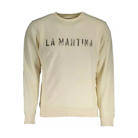 Elegant White Logo Print Sweatshirt La Martina