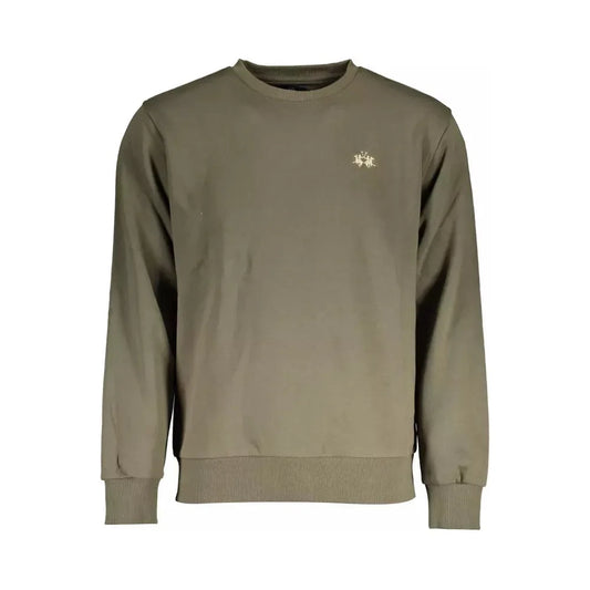 Elegant Crew Neck Sweatshirt with Contrast Detailing