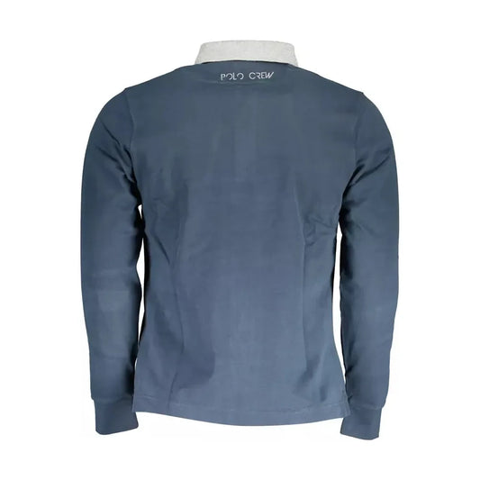 Elegant Blue Long-Sleeved Polo