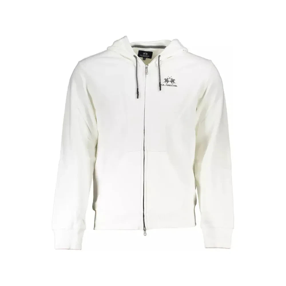 Classic White Zip-Up Hooded Sweatshirt