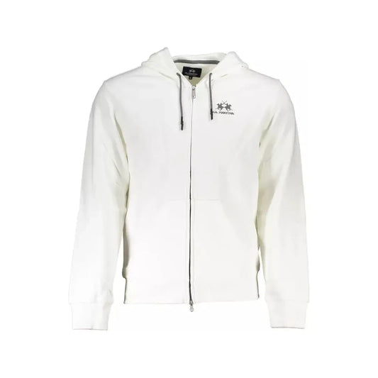 Classic White Zip-Up Hooded Sweatshirt La Martina