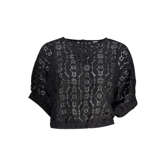 Chic Batwing Sleeve Elastic Waist Blouse Desigual