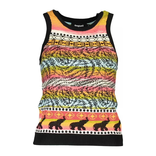 Desigual Chic Wide-Shoulder Tank with Contrasting Details Desigual