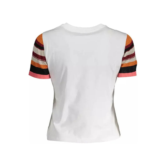 Chic Contrasting Details & Metallic Fiber Top Desigual