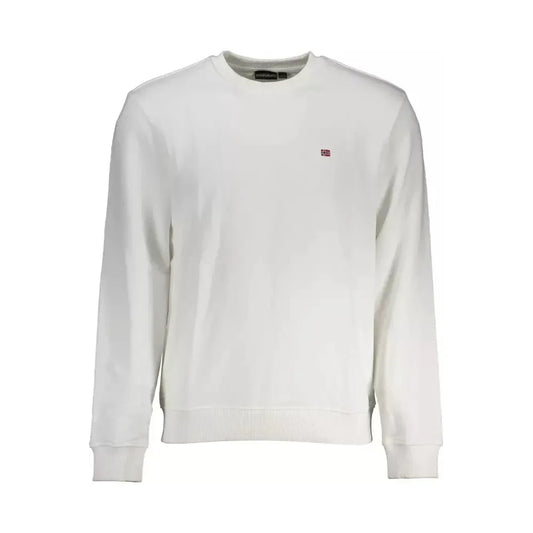 Crisp White Embroidered Crew Neck Sweatshirt Napapijri