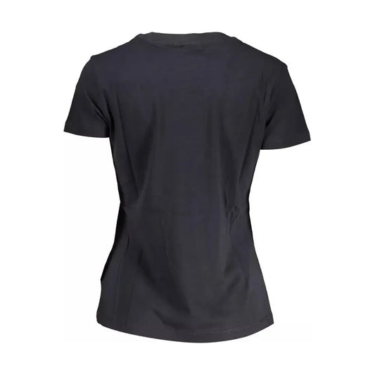 Chic Short-Sleeved Black Cotton Tee