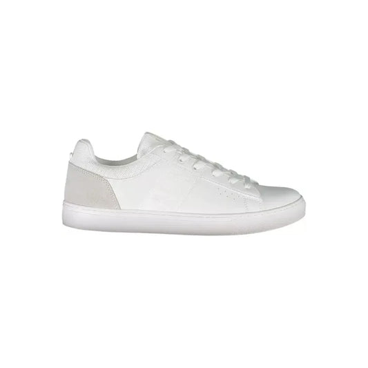 Elegant White Lace-Up Sports Sneakers