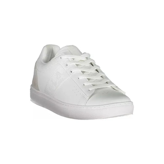 Elegant White Lace-Up Sports Sneakers