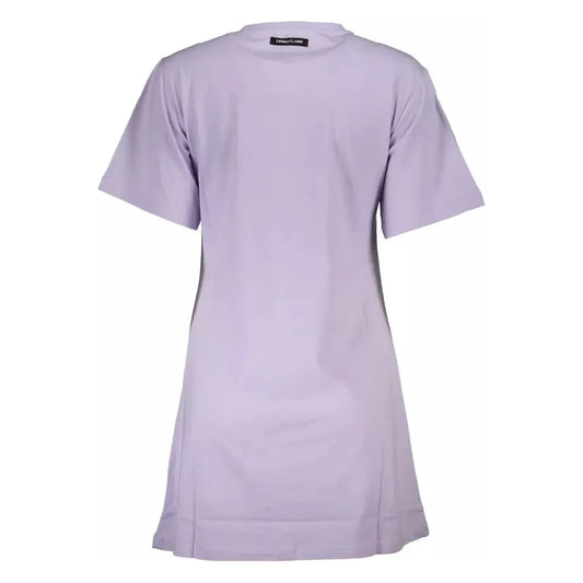 Elegant Purple Short Sleeve Tee Cavalli Class