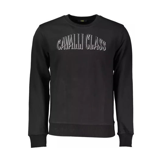 Sophisticated Embroidered Black Sweater Cavalli Class