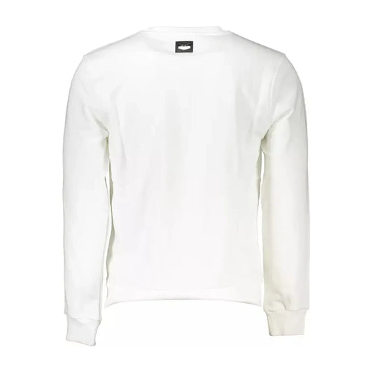 Elegant White Embroidered Sweatshirt Cavalli Class