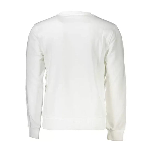 Elegant White Brushed Sweatshirt with Logo Print