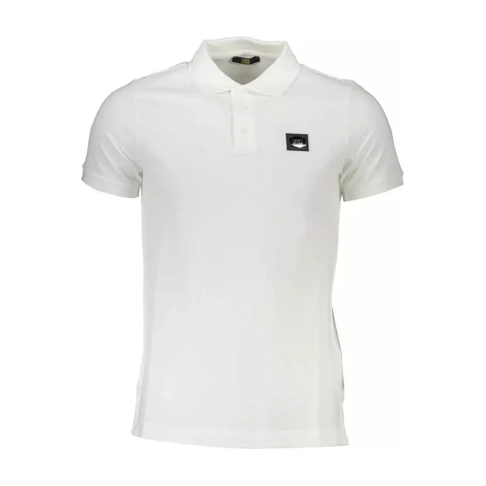 Elegant White Cotton Polo with Logo Detail