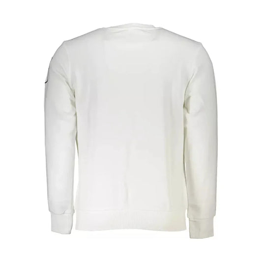 Chic White Crew Neck Embroidered Sweatshirt