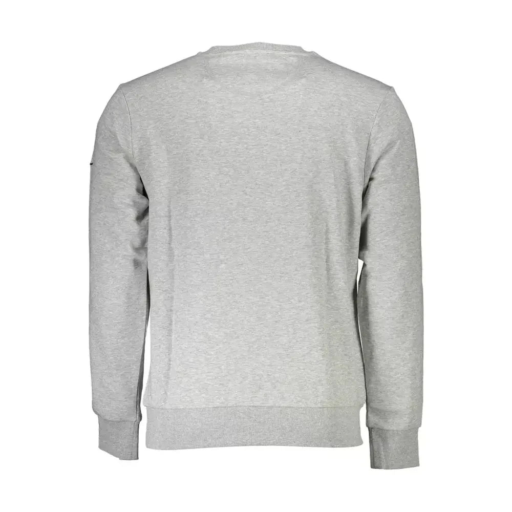 Chic Gray Crew Neck Embroidered Sweatshirt