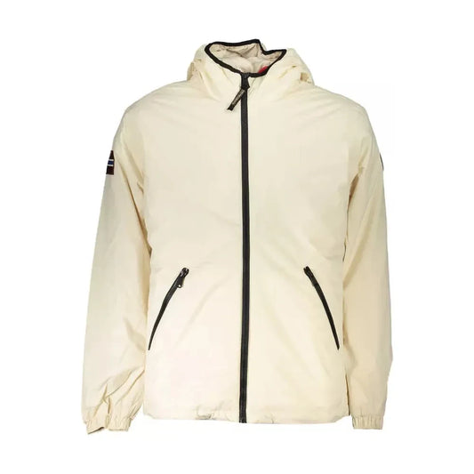 Chic White Polyamide Hooded Jacket Napapijri