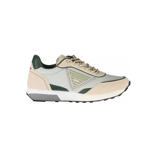 Beige ECO Leather Sneakers with Contrasting Details