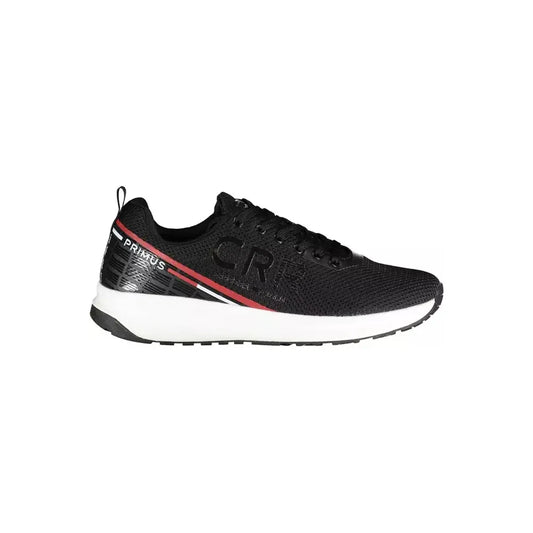 Sleek Black Sports Sneakers with Striking Contrasts