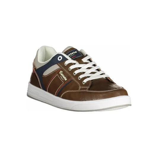 Eclectic Brown Carrera Sneakers with Contrasting Accents