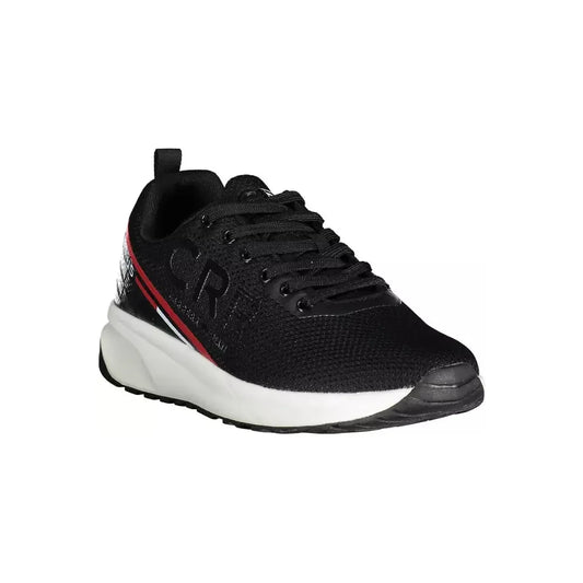 Sleek Black Sports Sneakers with Striking Contrasts