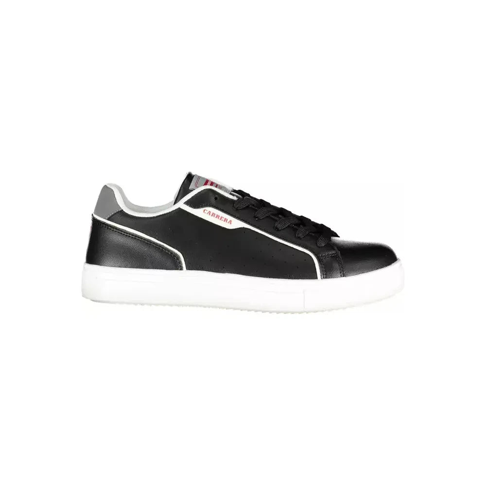 Sleek Black Sports Sneakers with Contrasting Accents