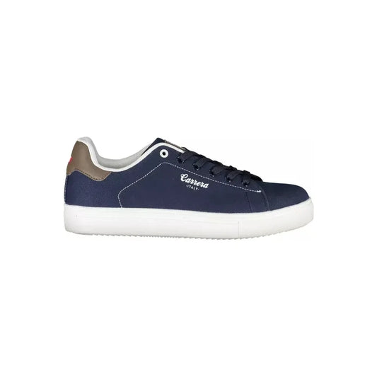 Sleek Blue Sneakers With Eco-Leather Accents