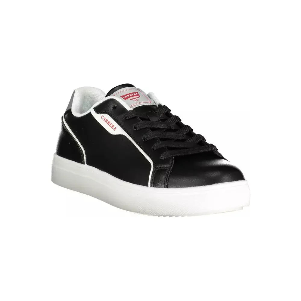 Sleek Black Sports Sneakers with Contrasting Accents