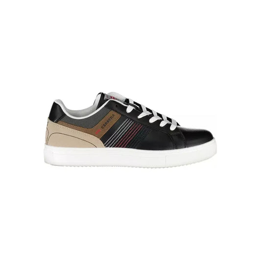 Sleek Black Sporty Sneakers with Contrasting Accents