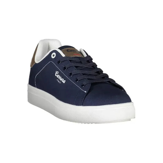 Sleek Blue Sneakers With Eco-Leather Accents