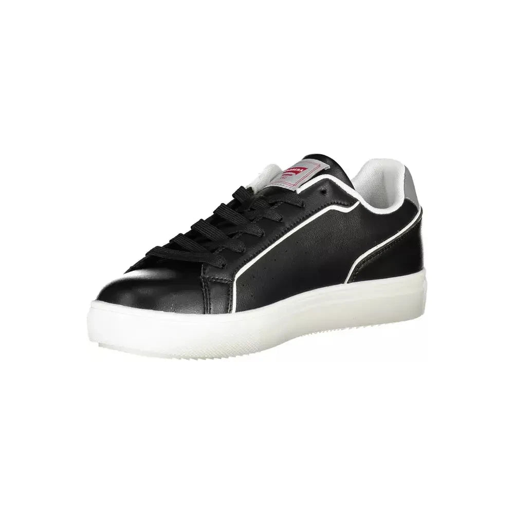 Sleek Black Sports Sneakers with Contrasting Accents