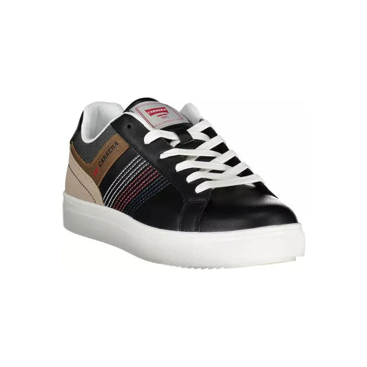 Sleek Black Sporty Sneakers with Contrasting Accents