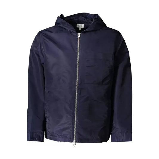 Chic Blue Nylon Jacket with Hood Gant