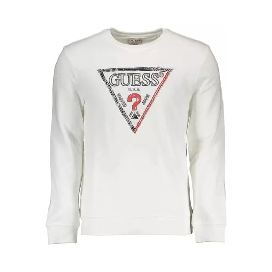 Sleek White Crewneck Sweatshirt Guess Jeans