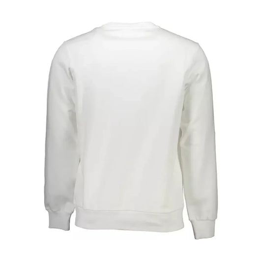 Crisp White Printed Cotton Sweatshirt