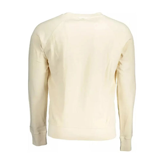 Chic Beige Cotton Sweatshirt with Logo Print Gant