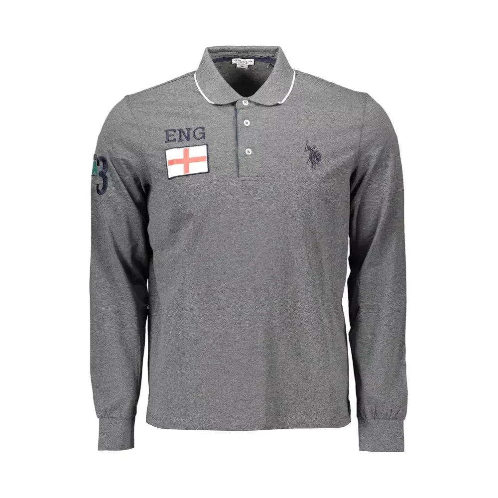 U.S. POLO ASSN. Elegant Gray Long-Sleeved Polo for Men U.S. POLO ASSN.