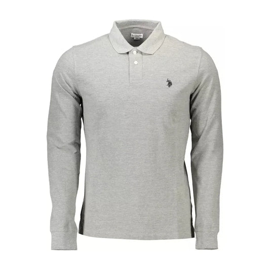 Elegant Long-Sleeved Polo Shirt in Gray