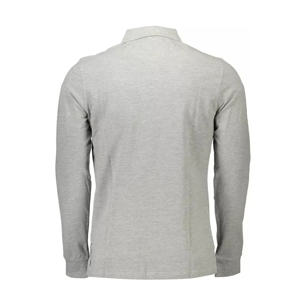 Elegant Long-Sleeved Polo Shirt in Gray