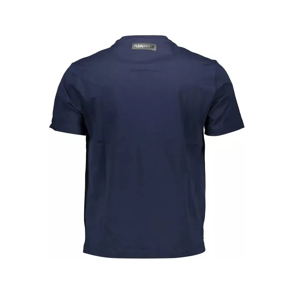 Sleek Blue Cotton Crew Neck Tee