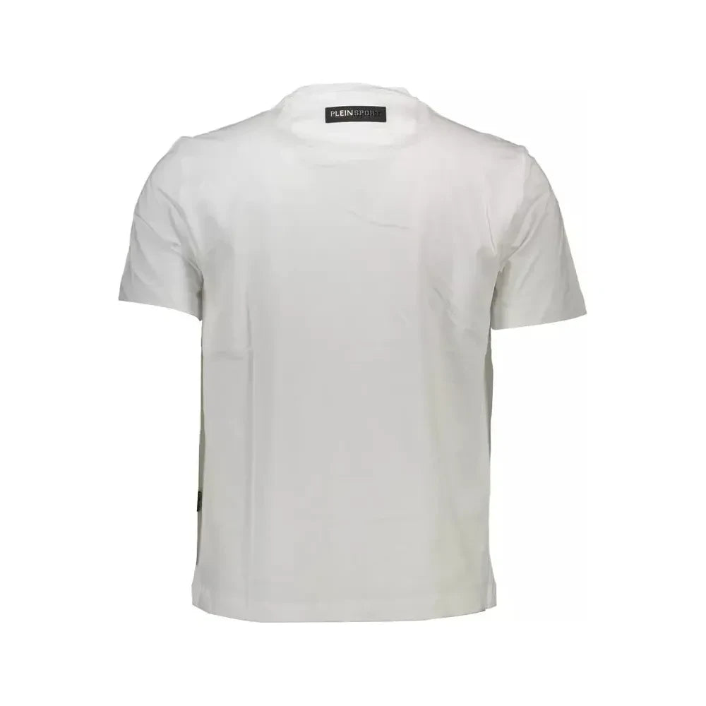 Pristine White Cotton Tee with Bold Accents