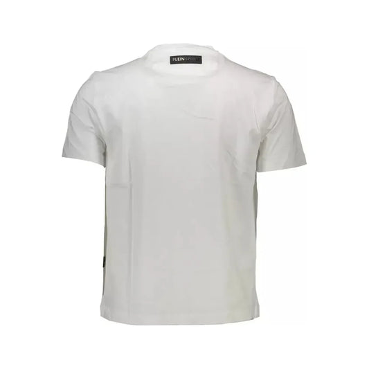 Pristine White Cotton Tee with Bold Accents