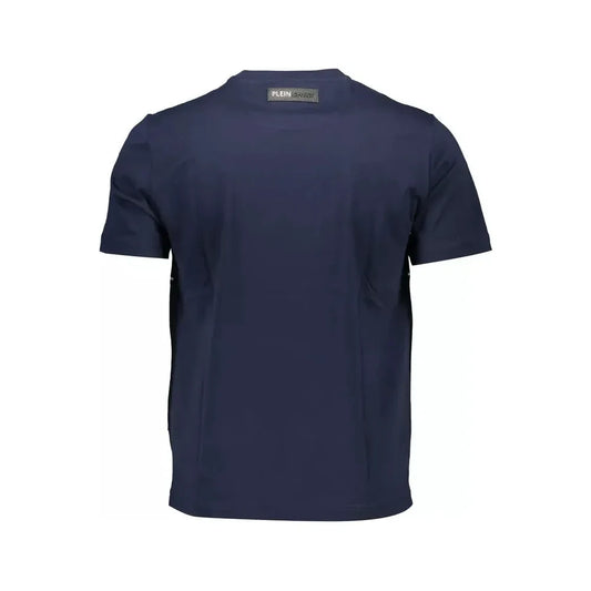 Electrify Blue Crew Neck Tee with Logo Accent Plein Sport