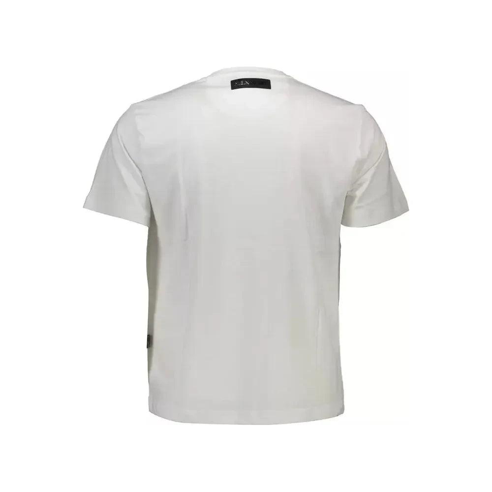 Pristine White Crew Neck Logo Tee