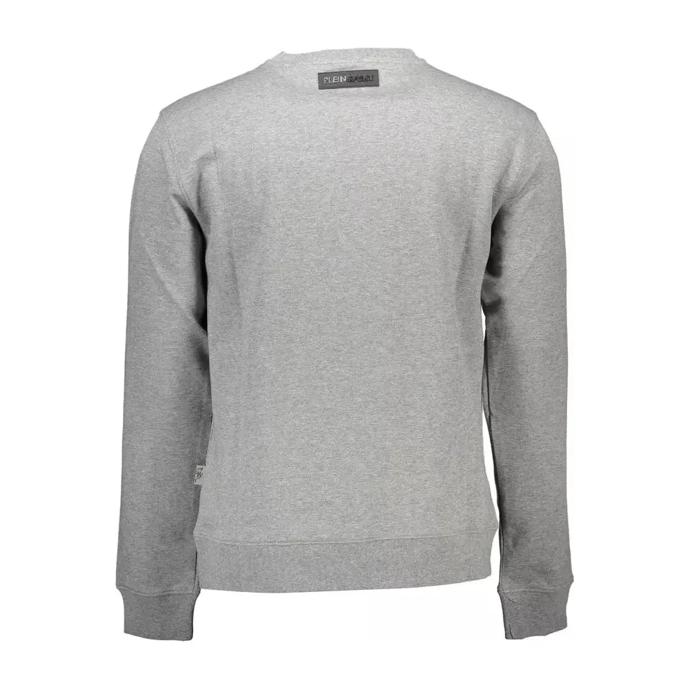 Sleek Gray Long-Sleeve Sweatshirt with Logo