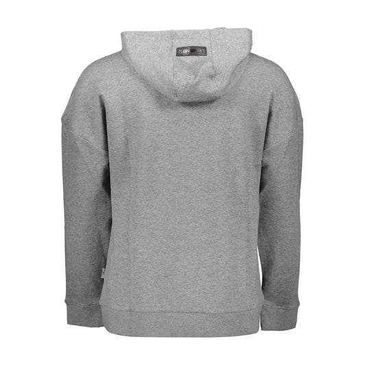 Chic Gray Long-Sleeved Hooded Sweatshirt