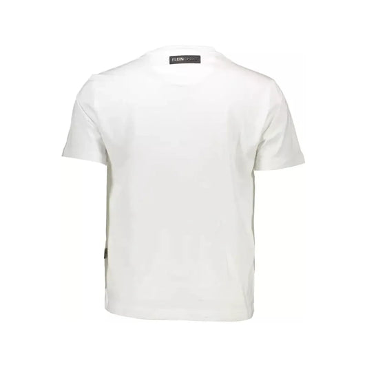 Plein Sport Chic White Cotton Tee with Bold Detailing Plein Sport